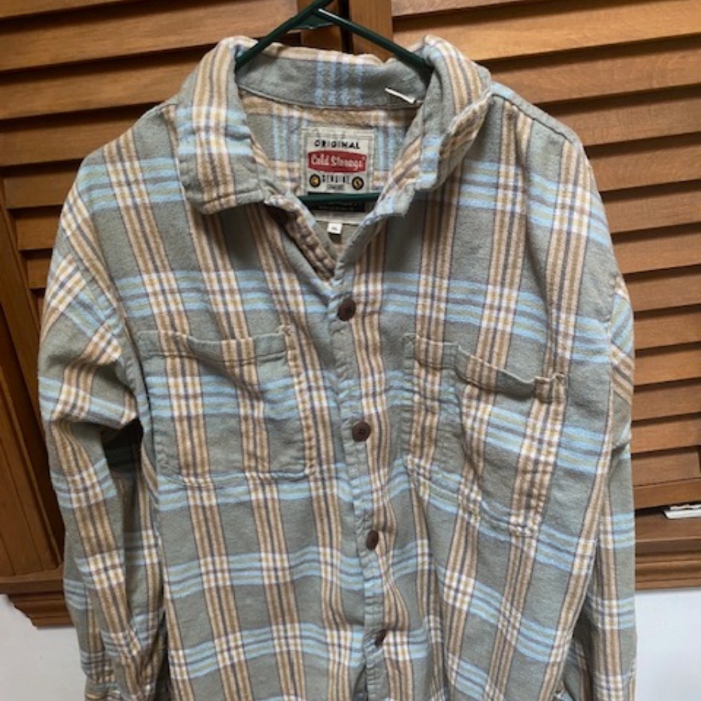 Vintage Cold Storage Mens XL Cotton Long Sleeve Heavy Plaid Shirt